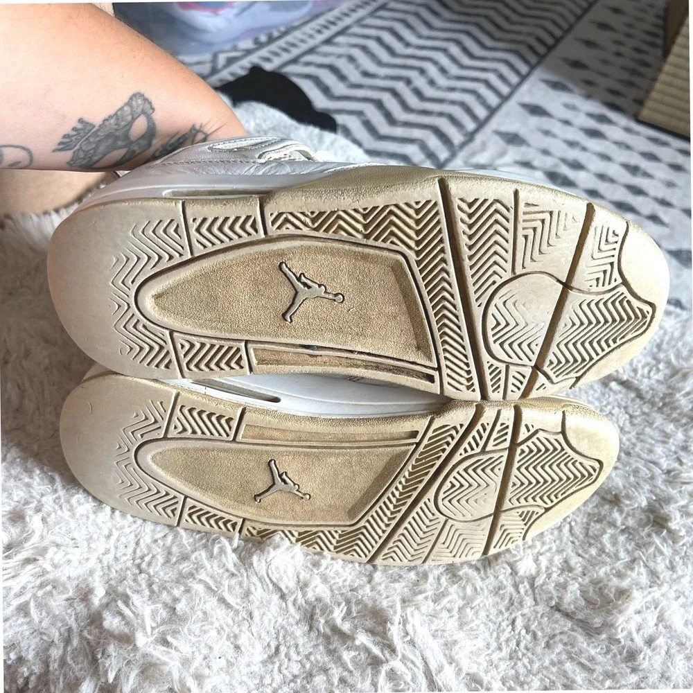 Jordan 4 Retro Pure Money White Metallic Silver 308497-100 Mens Basketball Shoes